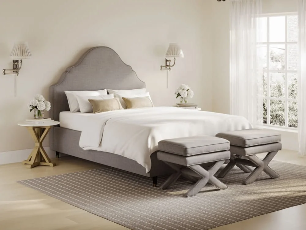 LPD LPD Quince Light Grey Fabric Bed Frame
