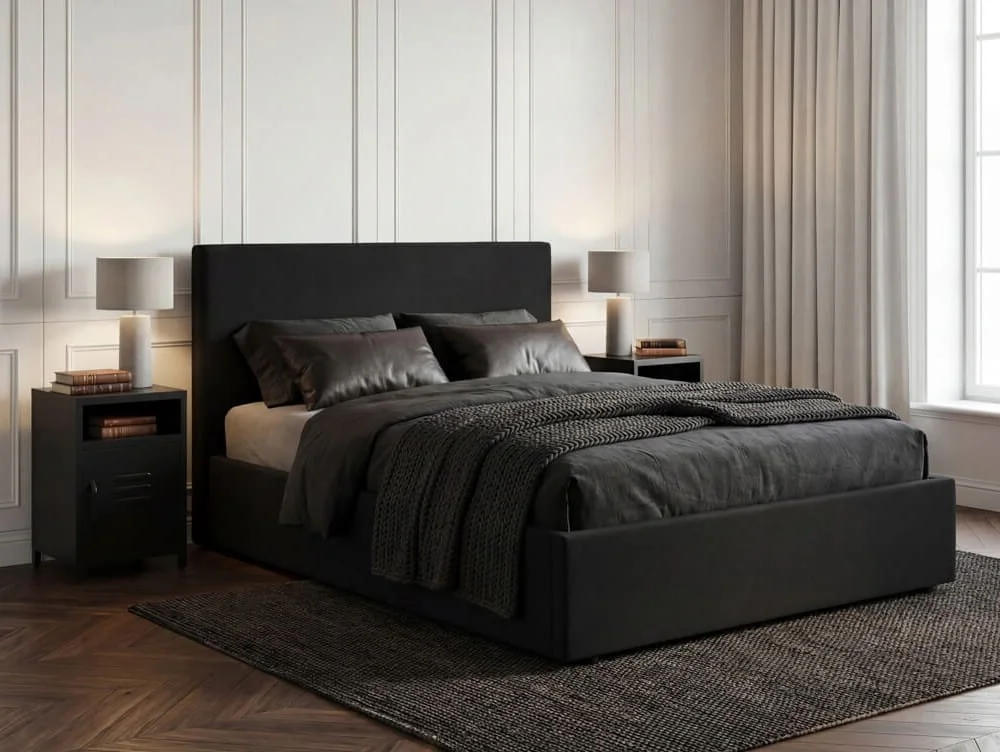 LPD LPD Wilder Onyx Fabric Ottoman Bed Frame