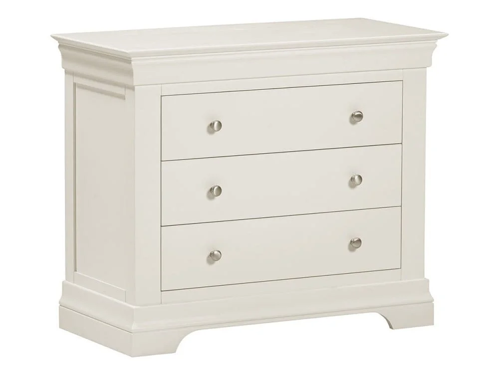 Seconique Seconique Bordeaux Ivory Wooden 3 Drawer Chest of Drawers