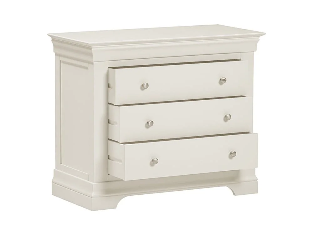 Seconique Seconique Bordeaux Ivory Wooden 3 Drawer Chest of Drawers