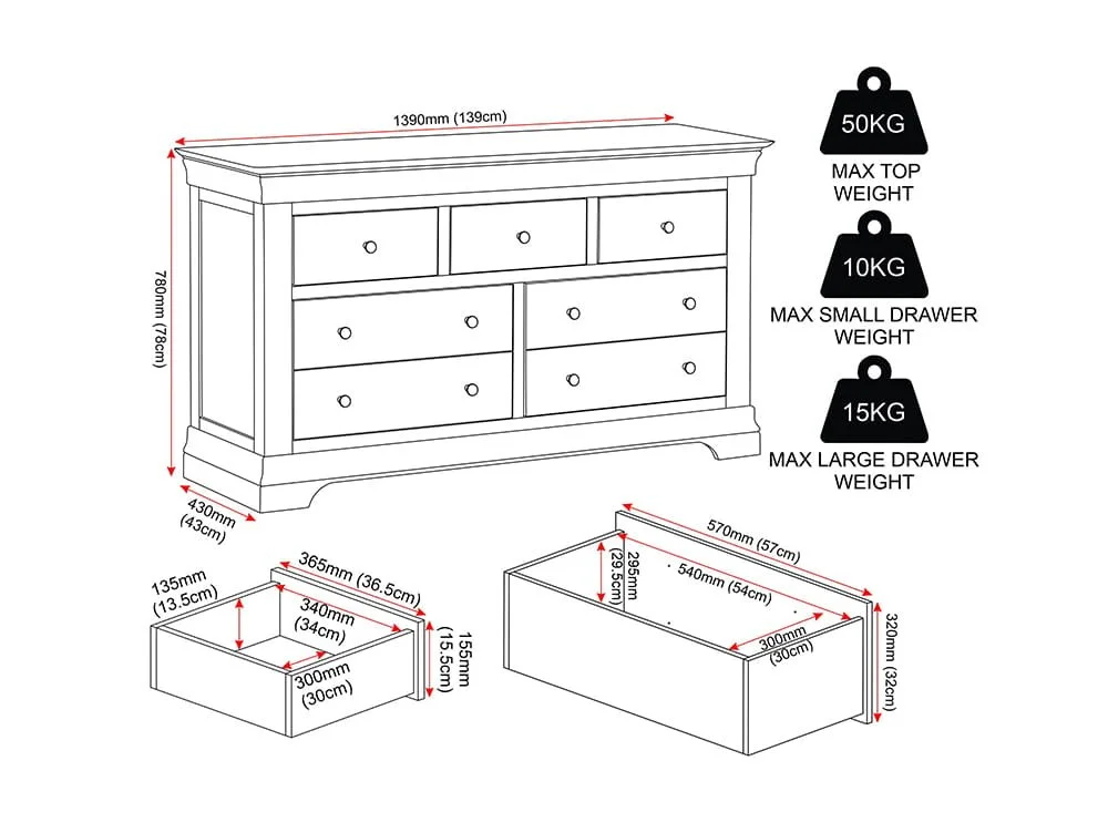 Seconique Seconique Bordeaux Pebble Grey Wooden 3+2 Drawer Chest of Drawers