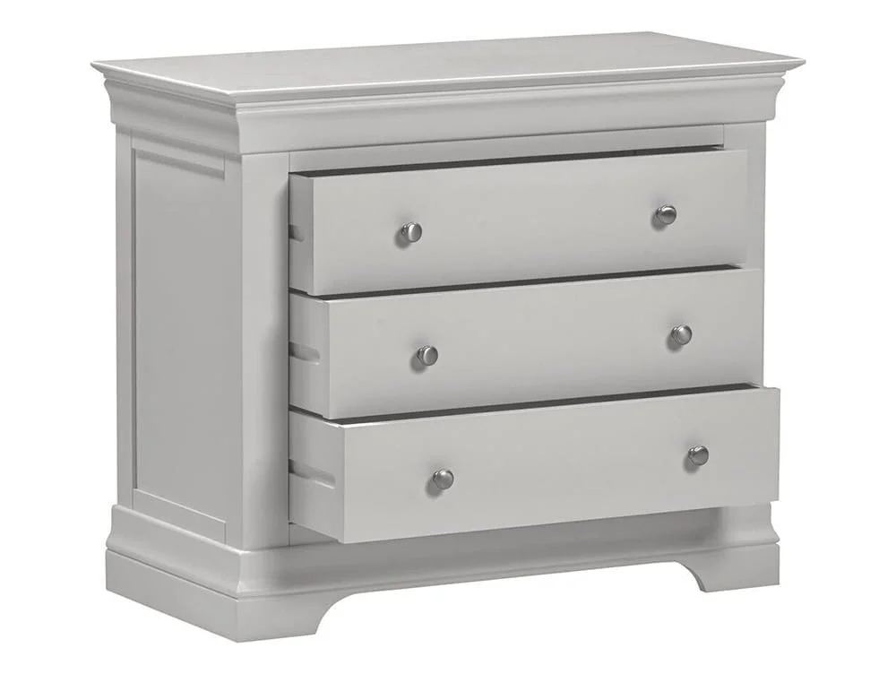 Seconique Seconique Bordeaux Pebble Grey Wooden 3 Drawer Chest of Drawers