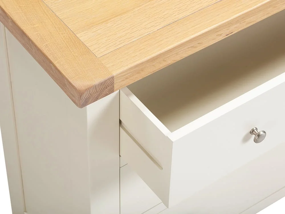 Seconique Seconique Windsor Ivory and Oak Wooden 3 Drawer Chest of Drawers
