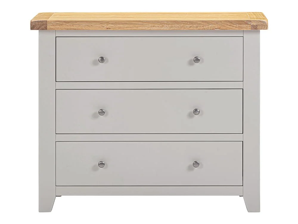 Seconique Seconique Windsor Pebble Grey and Oak Wooden 3 Drawer Chest of Drawers