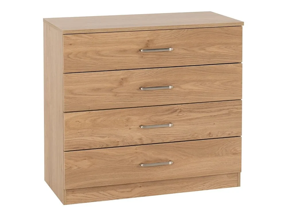 Seconique Seconique Dakota Oak Wooden 4 Drawer Chest of Drawers