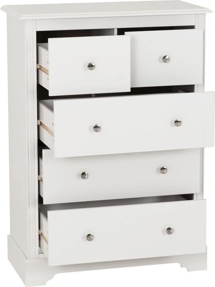 Seconique Seconique Stratford White Wooden 3+2 Drawer Chest of Drawers