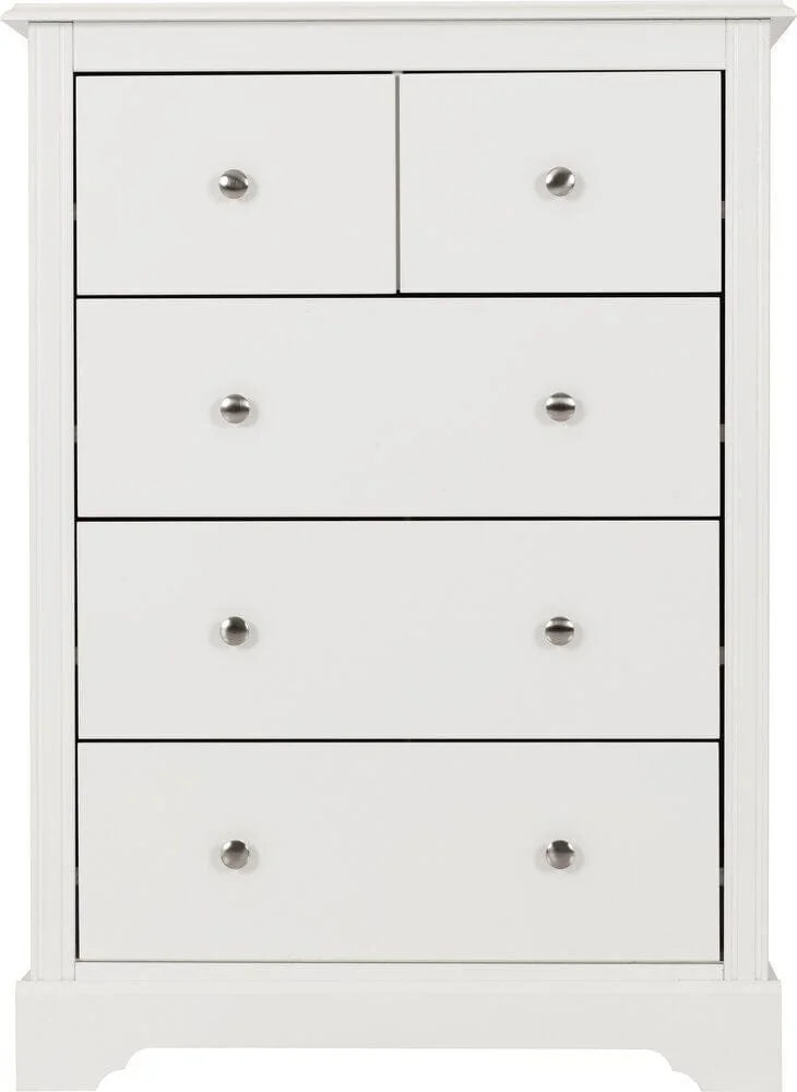 Seconique Seconique Stratford White Wooden 3+2 Drawer Chest of Drawers