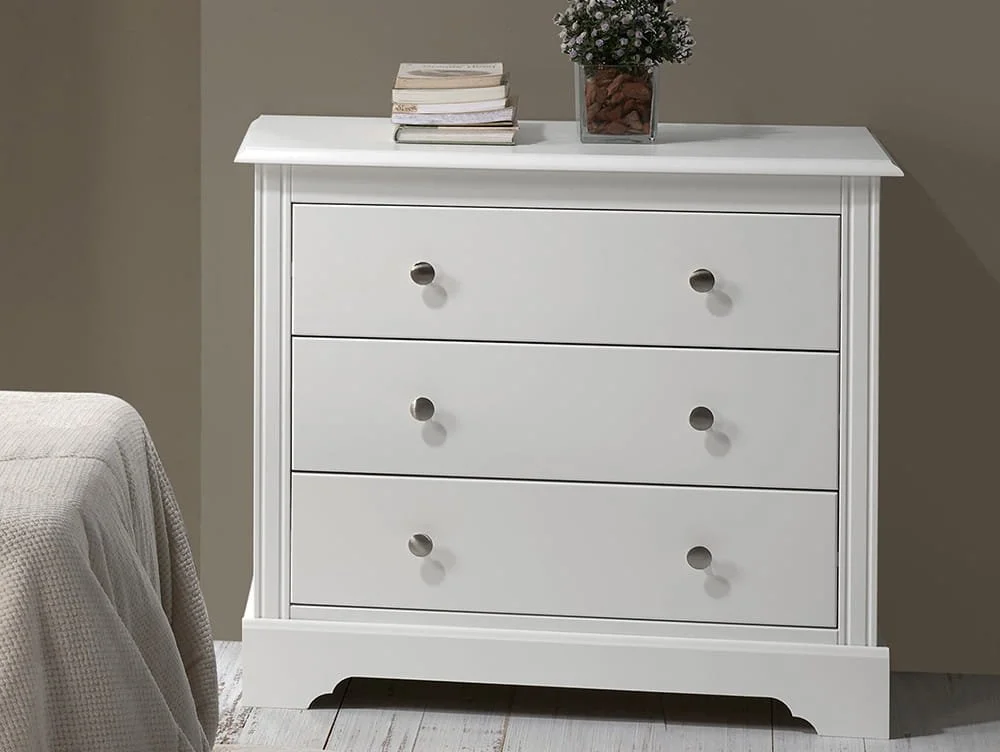 Seconique Seconique Stratford White Wooden 3 Drawer Chest of Drawers