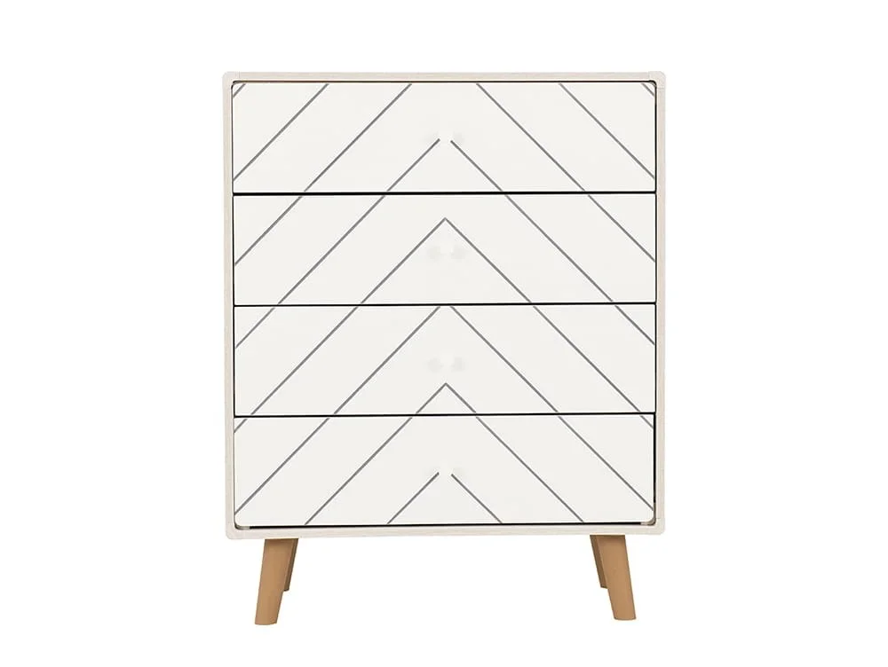 Seconique Seconique Dixie Dusty Grey and White Wooden 4 Drawer Chest of Drawers