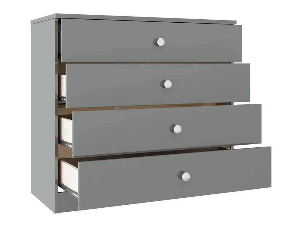 Seconique Seconique Denver Grey Gloss 4 Drawer Chest of Drawers