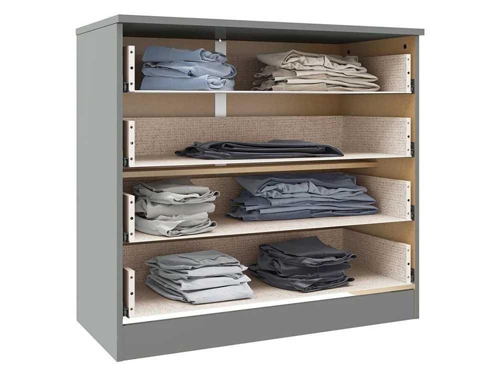 Seconique Seconique Denver Grey Gloss 4 Drawer Chest of Drawers