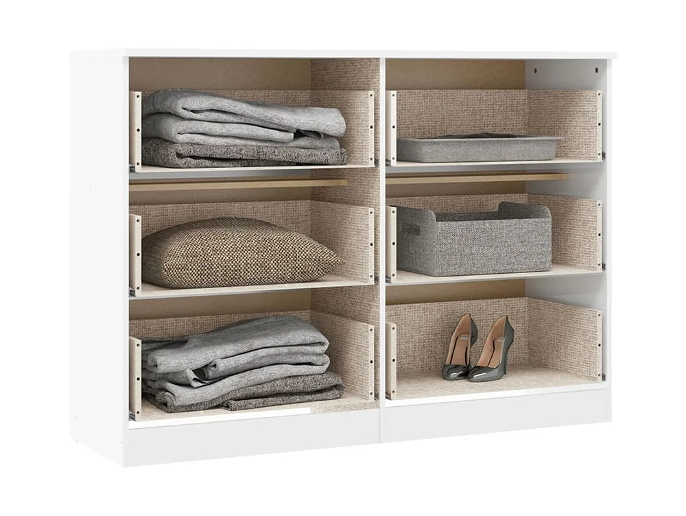 Seconique Seconique Denver White Gloss 3+3 Drawer Chest of Drawers