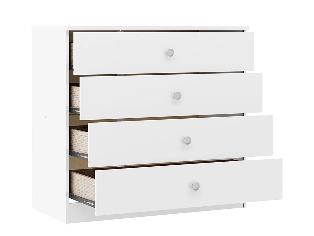 Seconique Seconique Denver White Gloss 4 Drawer Chest of Drawers