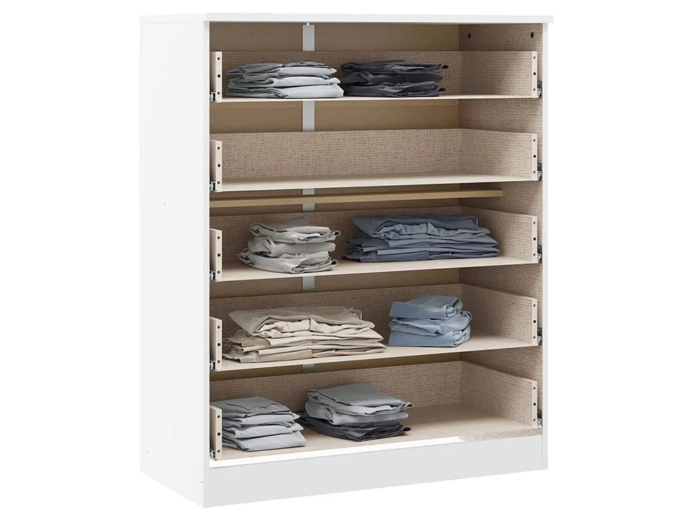 Seconique Seconique Denver White Gloss 5 Drawer Chest of Drawers