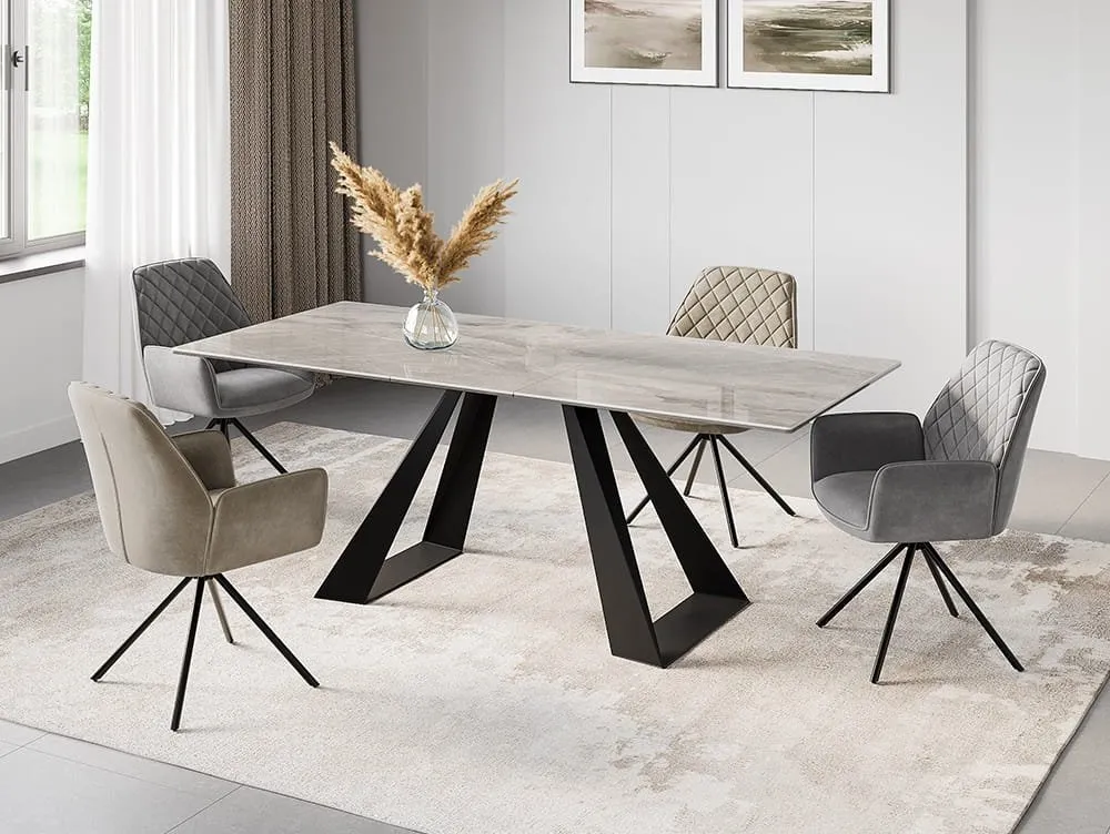 Torelli Torelli Lavante Grey Gloss 200cm Extendable Dining Table