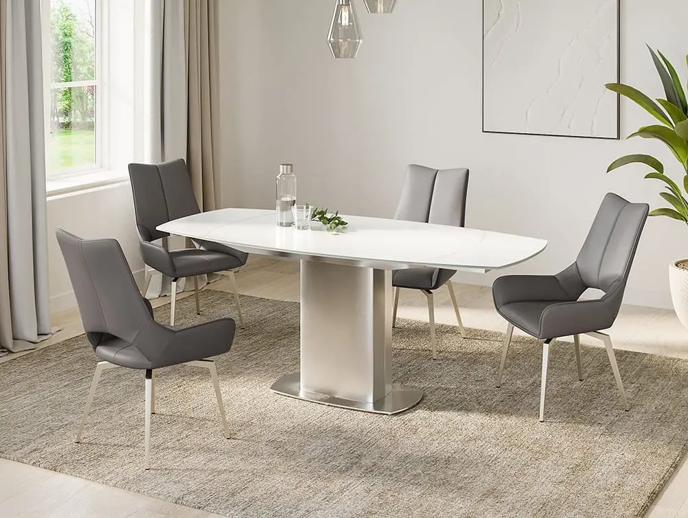 Torelli  Torelli Olivia White Glass 190cm Extendable Dining Table