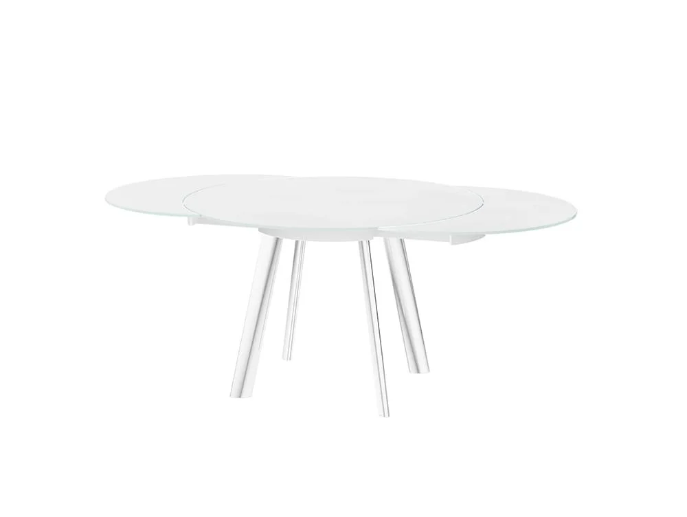 Torelli Torelli Omega White Glass 166cm Extendable Dining Table