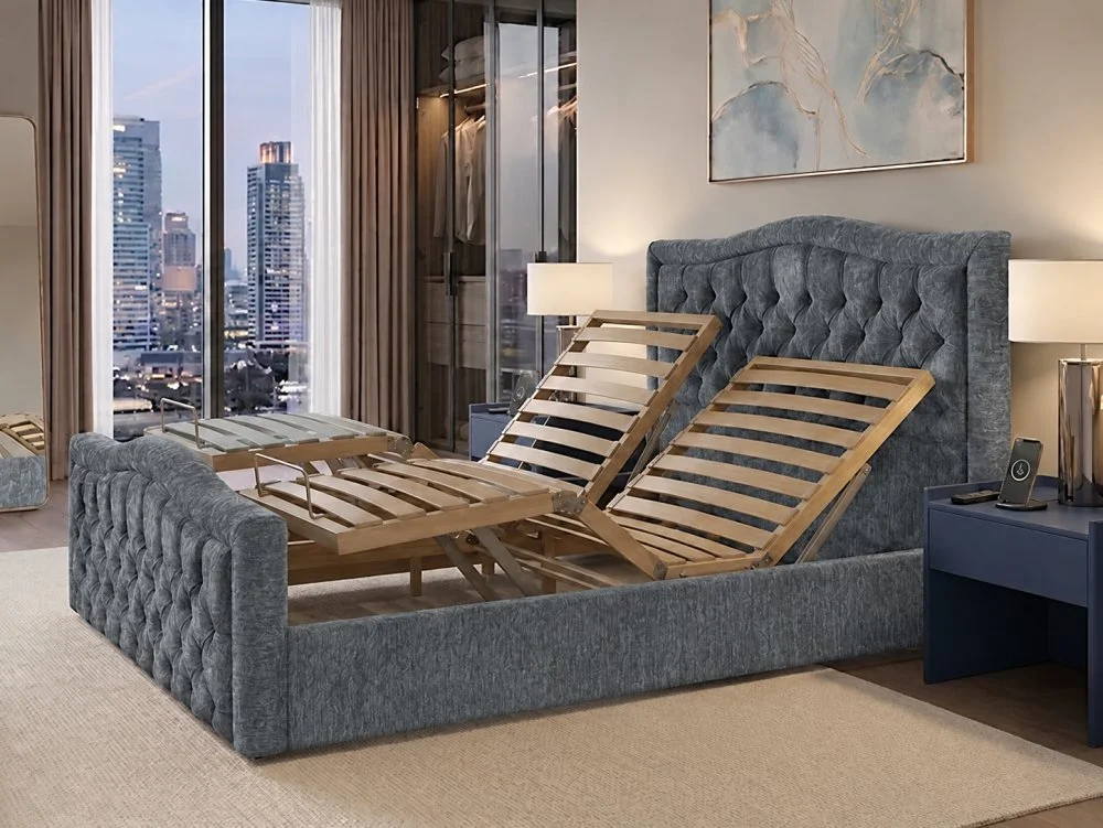 Flexisleep Clearance - Flexisleep Brae Electric Adjustable Bed Frame in Madrid Charcoal