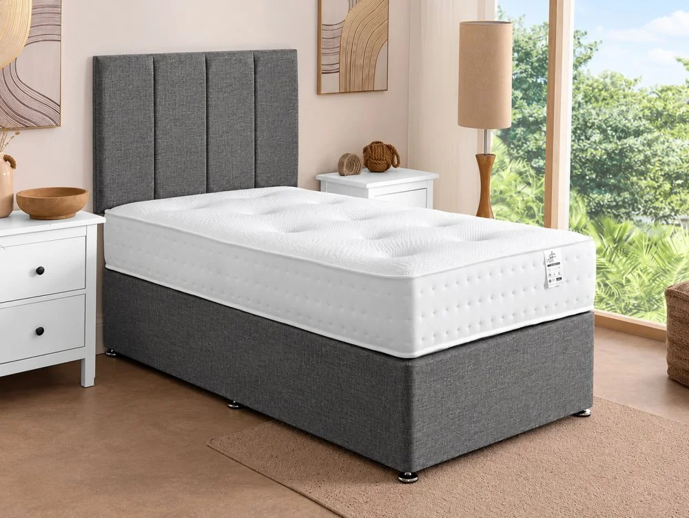 Dura Clearance - Dura Essentials Bamboo Natural Pocket 1000 Divan Bed with Strutted Headboard