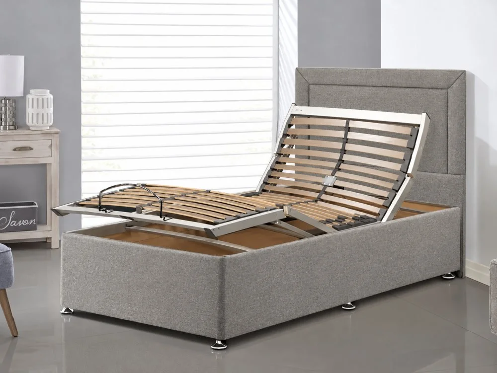 Willow & Eve Clearance - Willow & Eve 4ft6 Double Electric Adjustable Divan Base in Venice Silver
