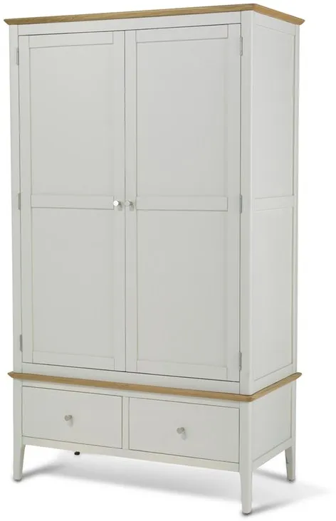 Archers Archers Cotswold Grey and Oak 2 Door 2 Drawer Double Wardrobe (Part Assembled)