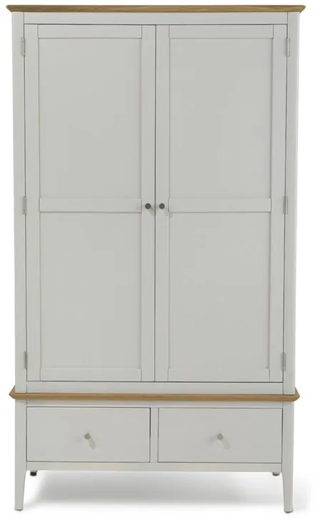 Archers Archers Cotswold Grey and Oak 2 Door 2 Drawer Double Wardrobe (Part Assembled)