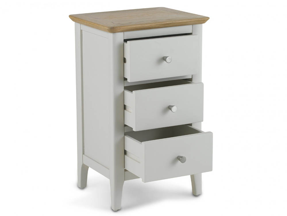 Archers Archers Cotswold Grey and Oak 3 Drawer Bedside Cabinet (Assembled)