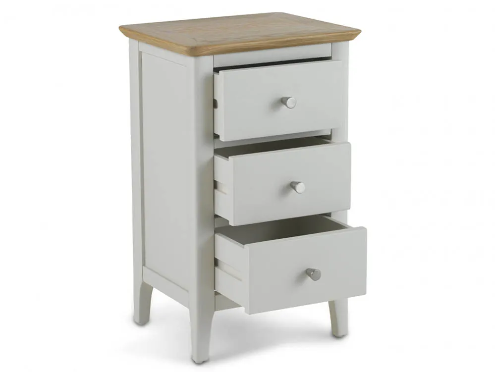 Archers Archers Cotswold Grey and Oak 3 Drawer Bedside Table (Assembled)