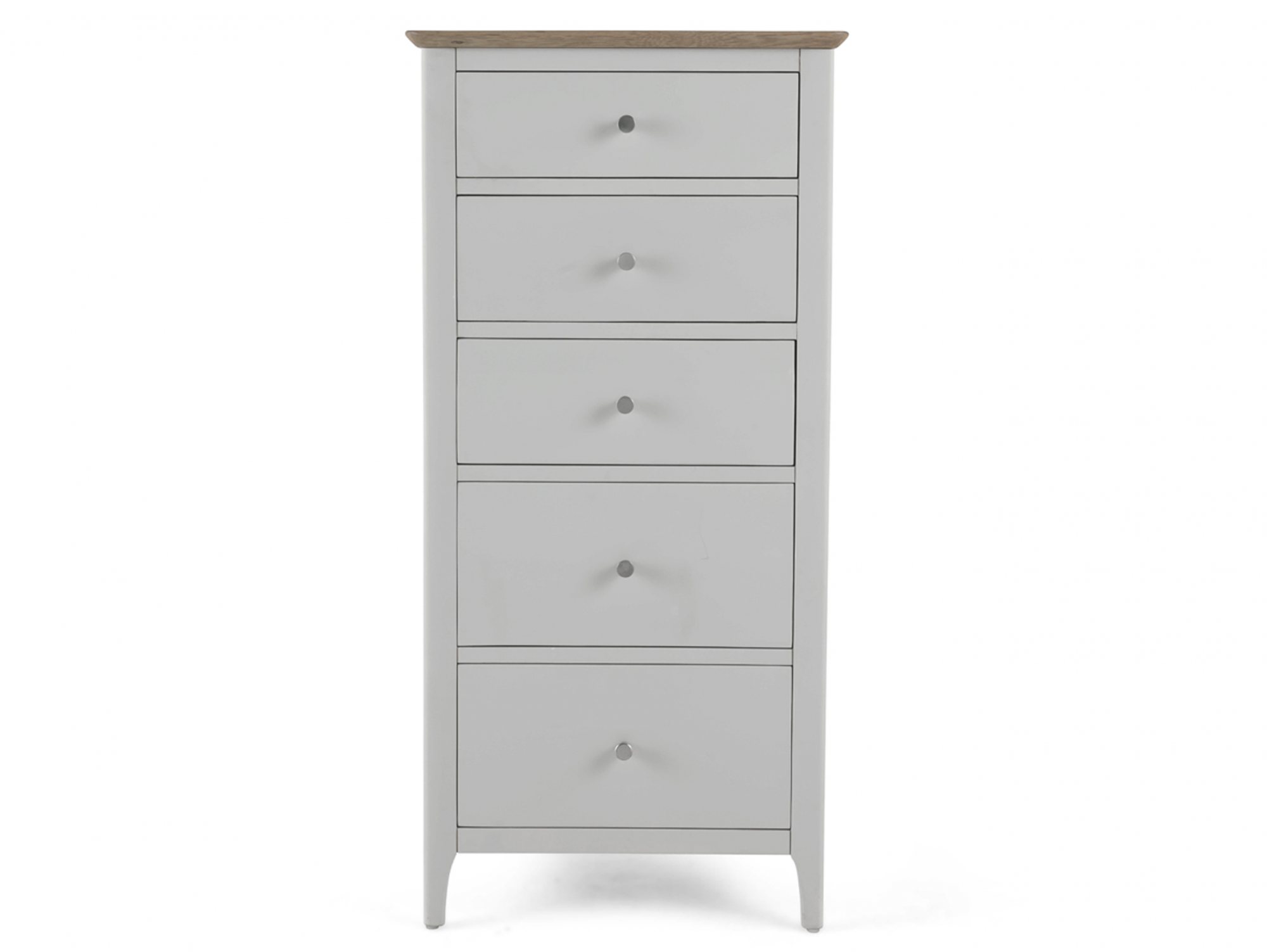 Archers Cotswold Grey and Oak 5 Drawer Tall Chest of Drawers (Assembled)
