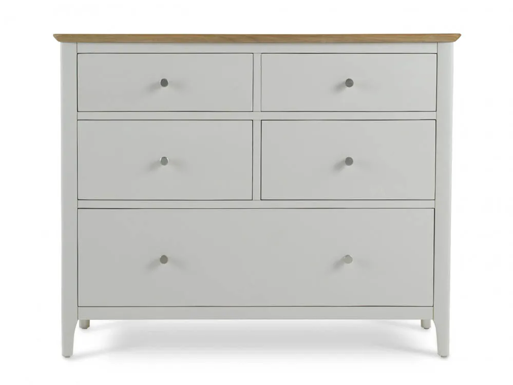 Archers Archers Cotswold Grey and Oak 5 Drawer Wide Chest of Drawers (Assembled)