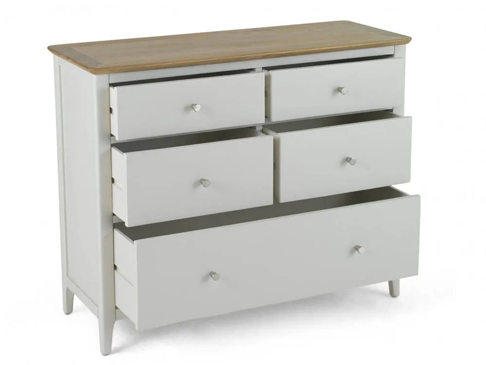 Archers Archers Cotswold Grey and Oak 5 Drawer Wide Chest of Drawers (Assembled)