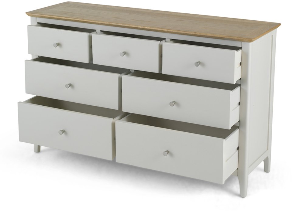 Archers Archers Cotswold Grey and Oak 7 Drawer Chest of Drawers (Assembled)