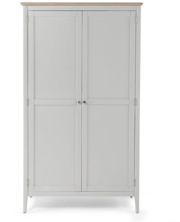 Archers Archers Cotswold Grey and Oak Full Hanging Double Wardrobe (Flat Packed)