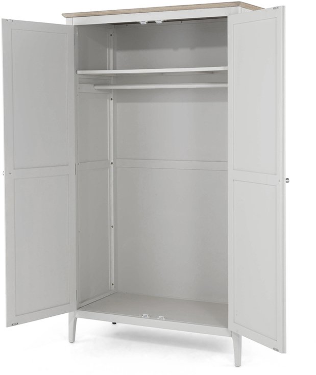 Archers Archers Cotswold Grey and Oak Full Hanging Double Wardrobe (Flat Packed)