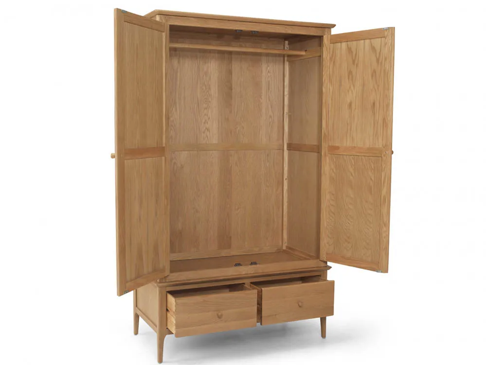 Archers Archers Windermere 2 Door 2 Drawer Oak Wooden Double Wardrobe (Part Assembled)