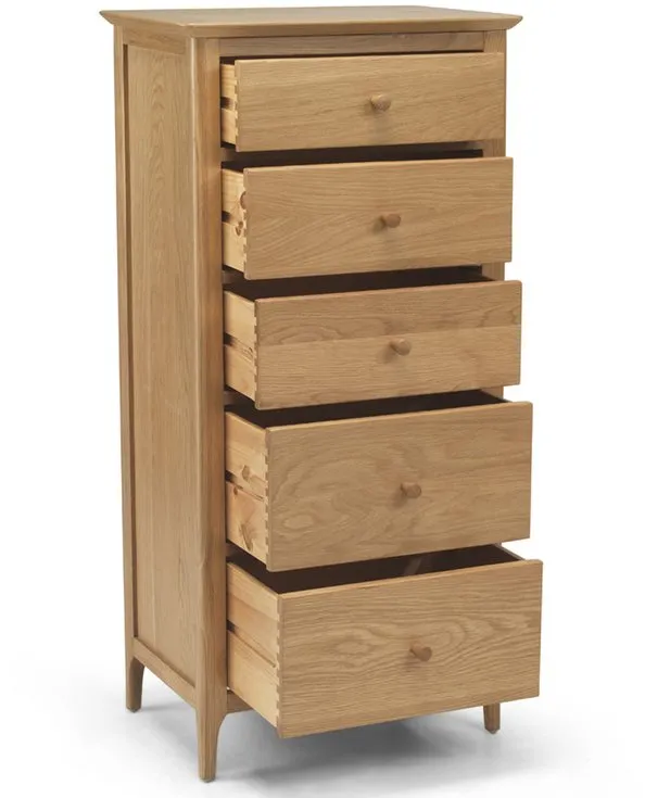 Archers Archers Windermere 5 Drawer Oak Wooden Tall Chest of Drawers (Assembled)