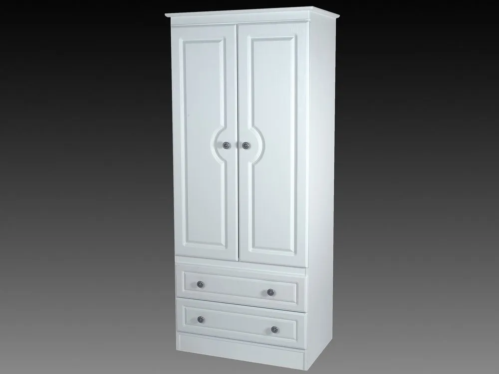 ASC ASC 2ft6 Chelsea 2 Door 2 Drawer Tall Double Wardrobe (Assembled)