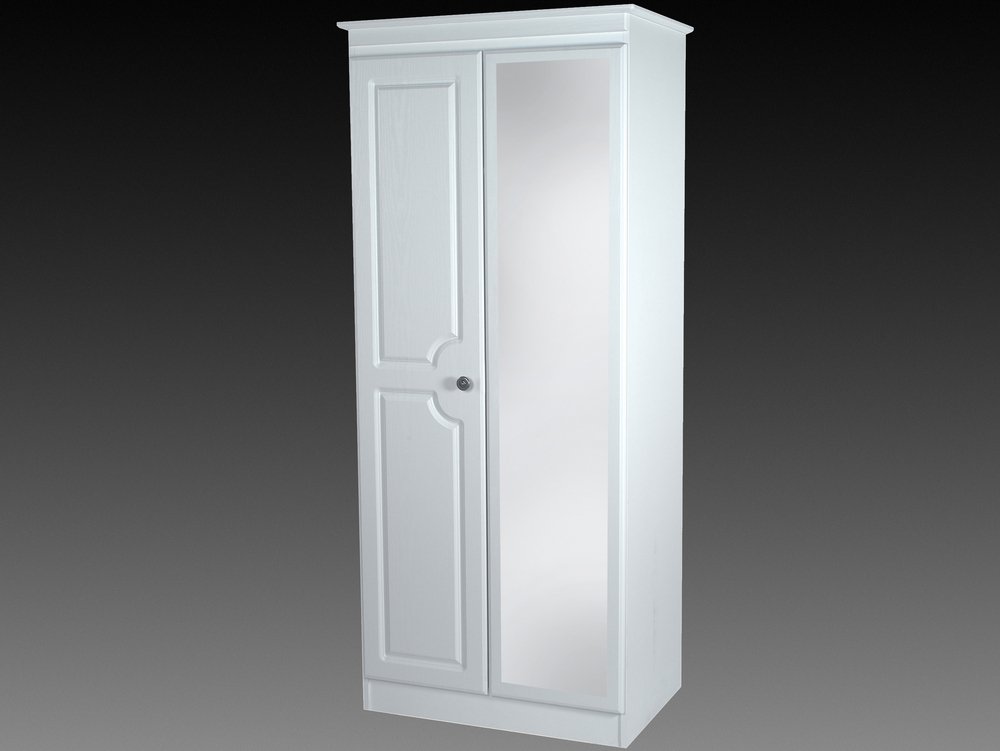 ASC ASC 2ft6 Chelsea 2 Door Tall Mirrored Double Wardrobe (Assembled)