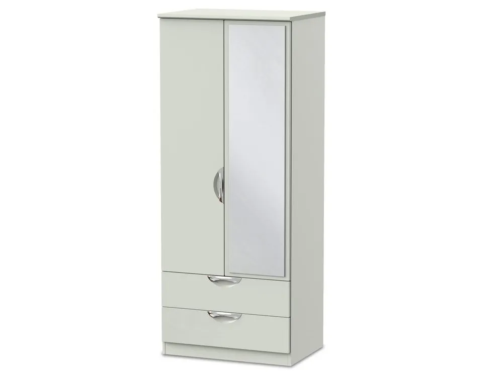 ASC ASC 2ft6 Corsica Kashmir High Gloss 2 Door 2 Drawer Mirrored Double Wardrobe (Assembled)