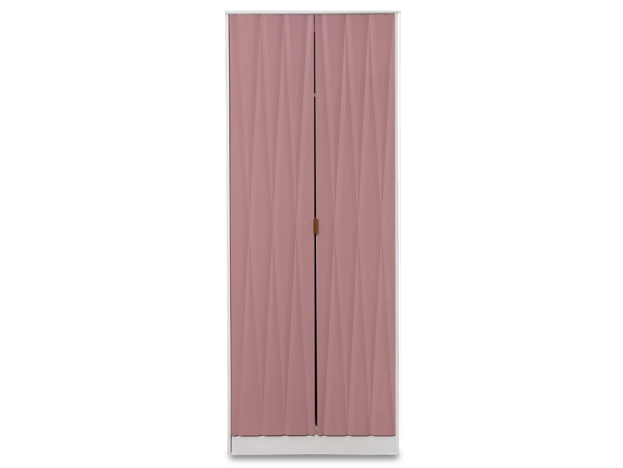 Welcome Welcome Diamond Kobe Pink and White 2 Door Double Wardrobe (Assembled)