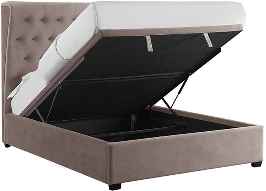 ASC ASC Belmont 4ft6 Double Cappuccino Upholstered Fabric Ottoman Bed Frame