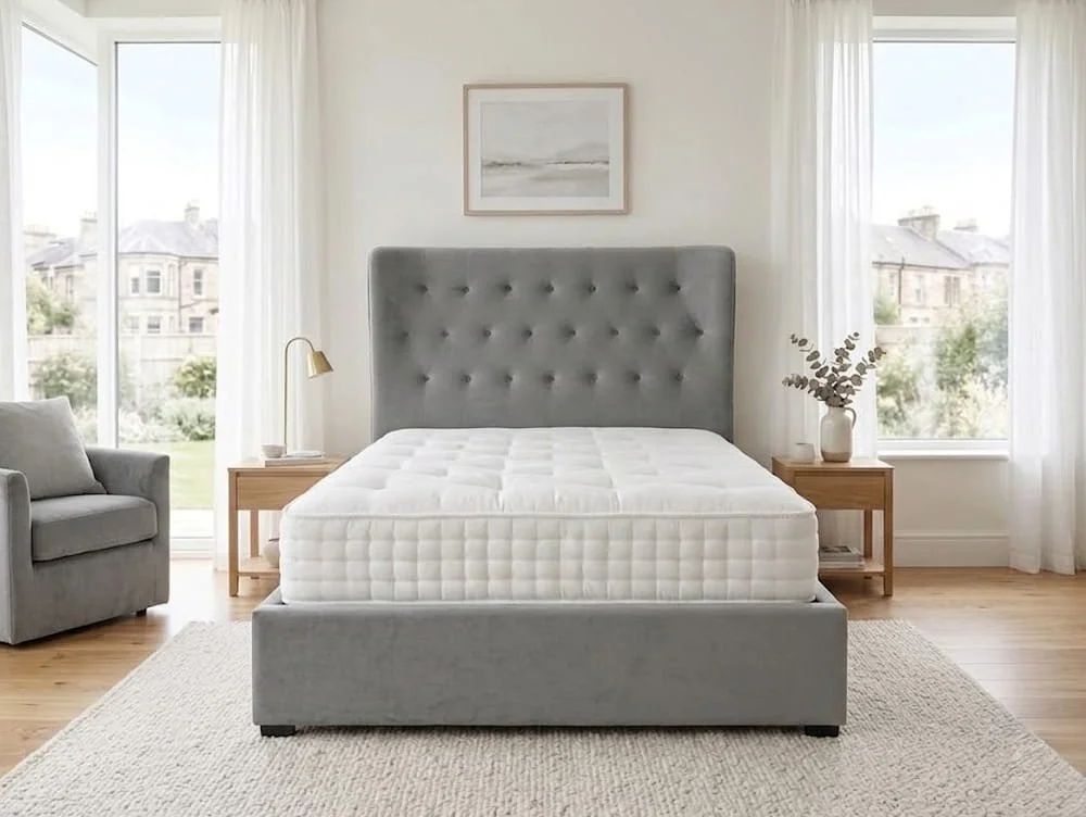 ASC ASC Belmont Grey Fabric Ottoman Bed Frame