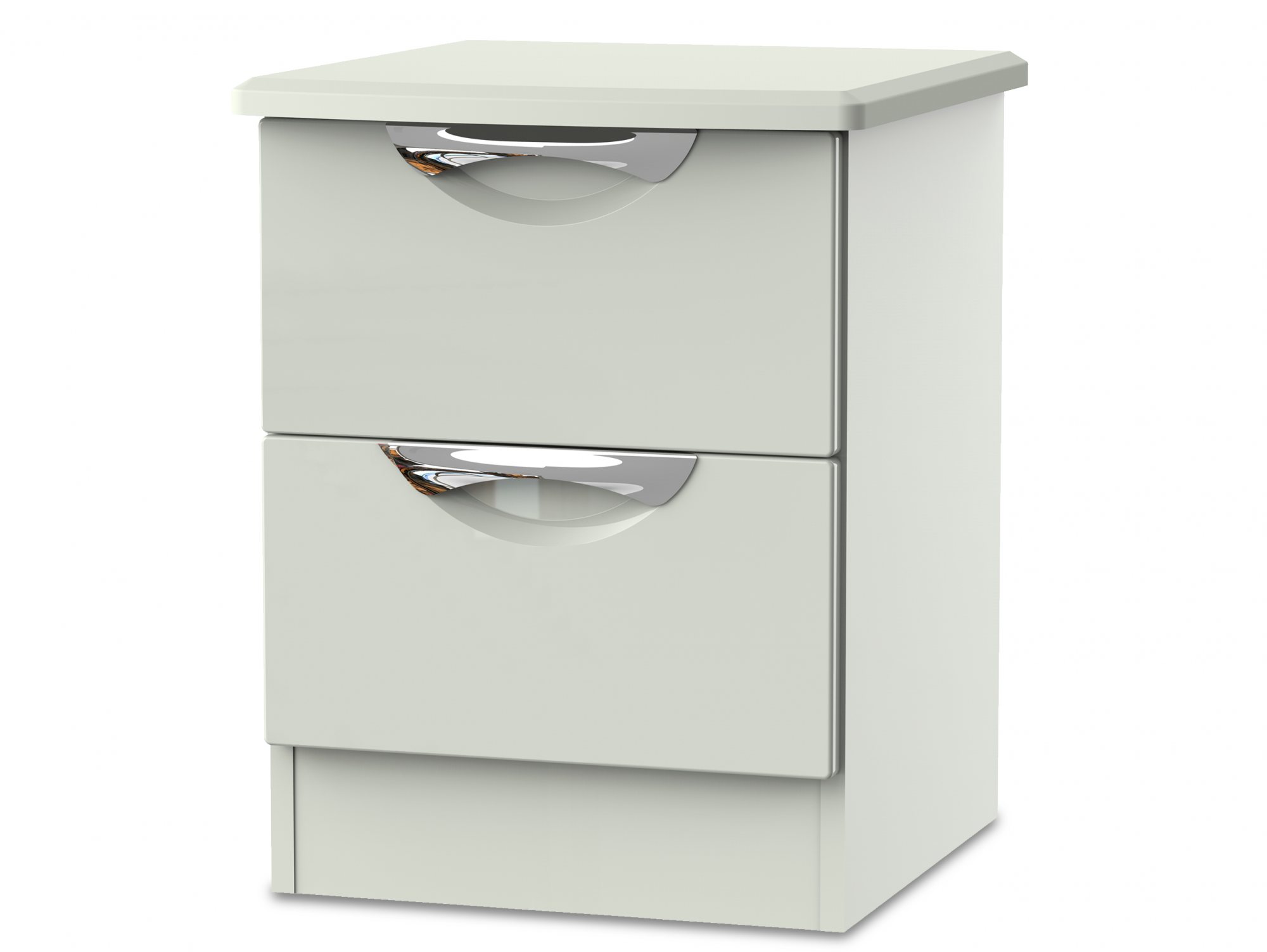 ASC ASC Corsica Kashmir High Gloss 2 Drawer Small Bedside Cabinet (Assembled)