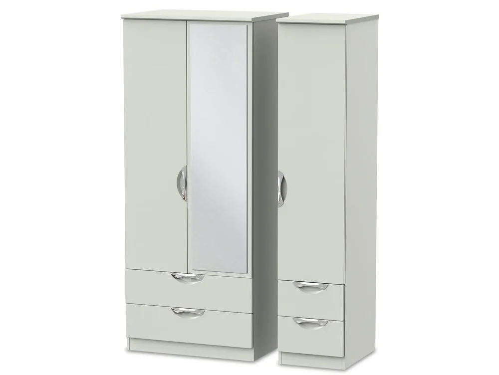 ASC ASC Corsica 3 Door 4 Drawer Mirrored Triple Wardrobe (Assembled)