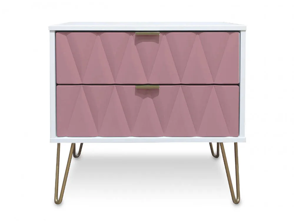 ASC ASC Diana Kobe Pink and White 2 Drawer Midi Chest of Drawers (Assembled)