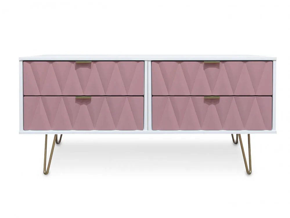 Welcome Welcome Diamond Kobe Pink and White 4 Drawer Bed Box (Assembled)