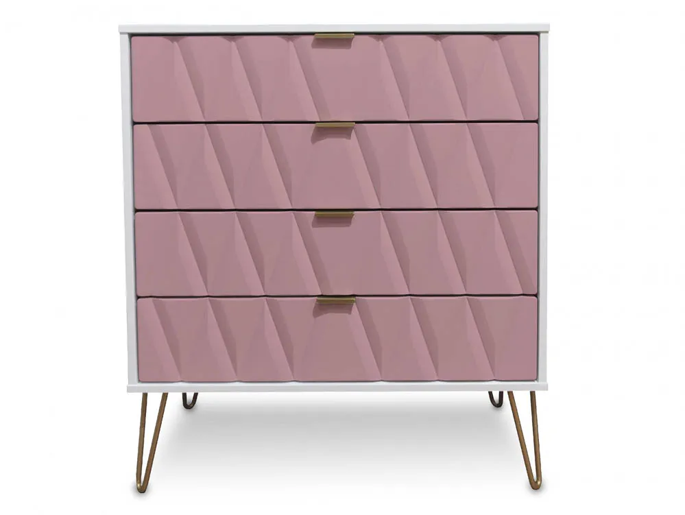 ASC ASC Diana Kobe Pink and White 4 Drawer Chest of Drawers (Assembled)