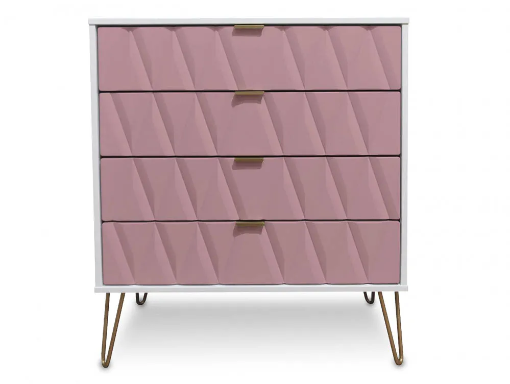 Welcome Welcome Diamond Kobe Pink and White 4 Drawer Chest of Drawers (Assembled)
