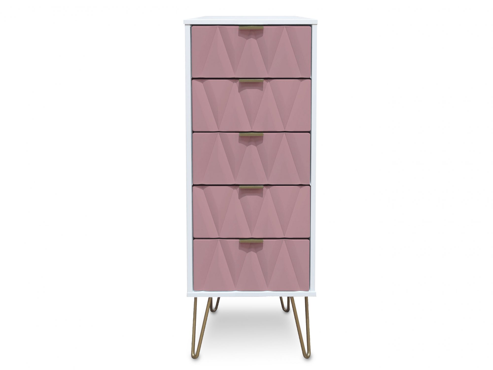 ASC ASC Diana Kobe Pink and White 5 Drawer Narrow Chest of Drawers (Assembled)