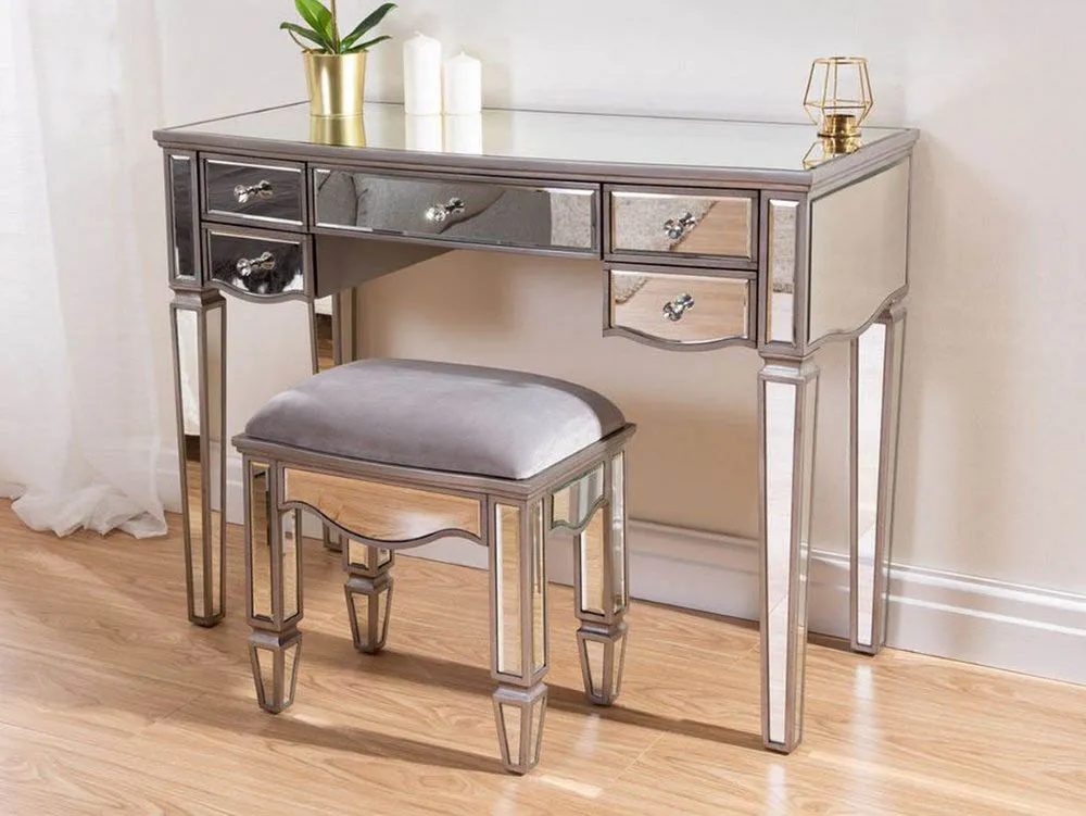 Birlea Furniture & Beds Birlea Elysee 5 Drawer Mirrored Dressing Table (Part Assembled)